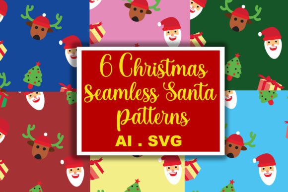 Christmas Seamless Santa Patterns Graphics Review