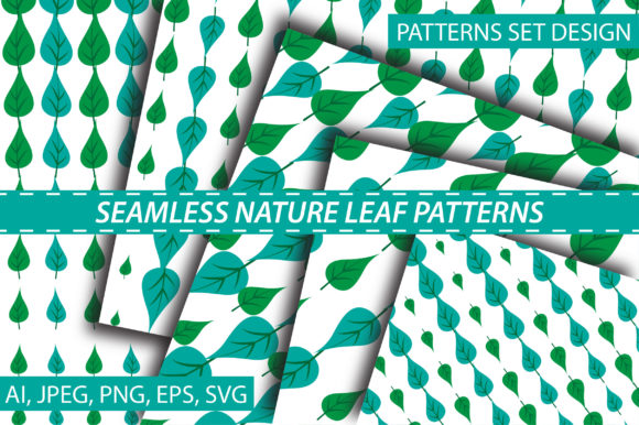 Natural Leaf Patterns Graphics for Handmade Crafts